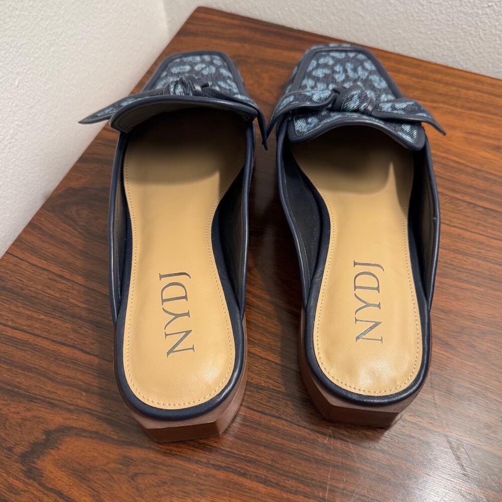 NWOT NYDJ Tillie Mule in Cheetah Denim Size 9 - Picture 4 of 6